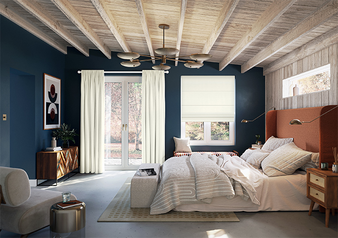 Akoya Faux Silk, Lustre Chalk - Motorised Roman Blind - Image 8